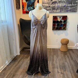 Ranna Gill Black and Silver Sequin Jumpsuit